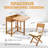 2 - Person Wood Patio Dining Set with Extendable Rectangular Table , Cushions Included