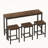 Modern Design Kitchen Dining Table,Pub Table,Long Dining Table Set with 3 Stools,Easy Assembly,Dark Brown