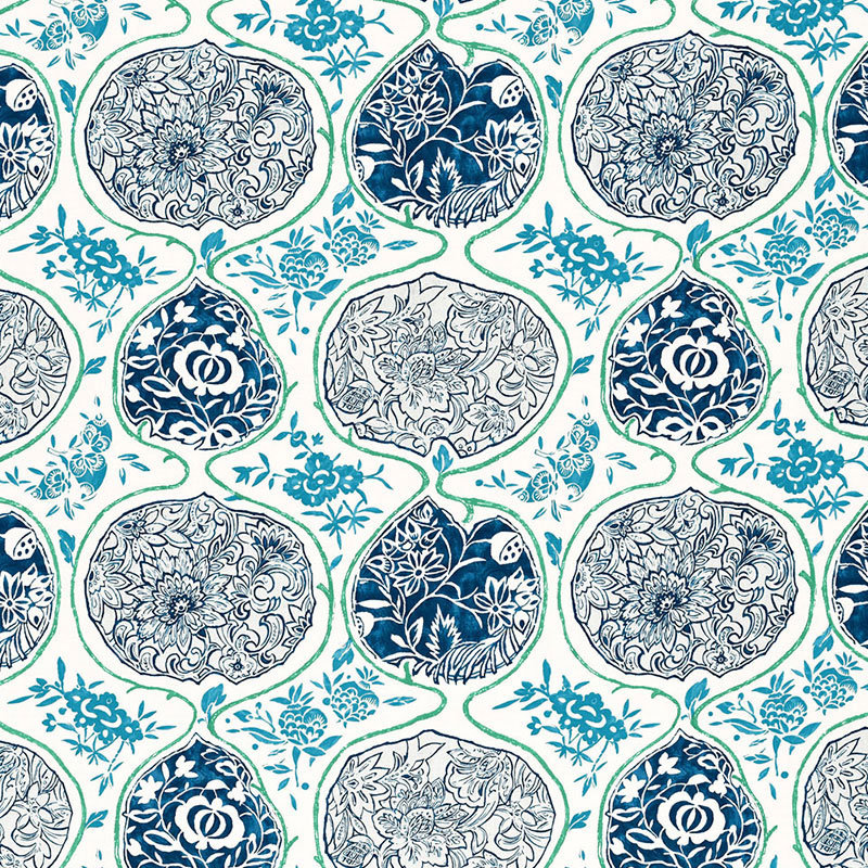Tissu Katsugi, Cobalt / turquoise