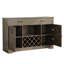 Armoire à café avec rangement et porte-bouteilles, porte-verre et 2 tiroirs, console buffet pour la salle à manger, gris chêne