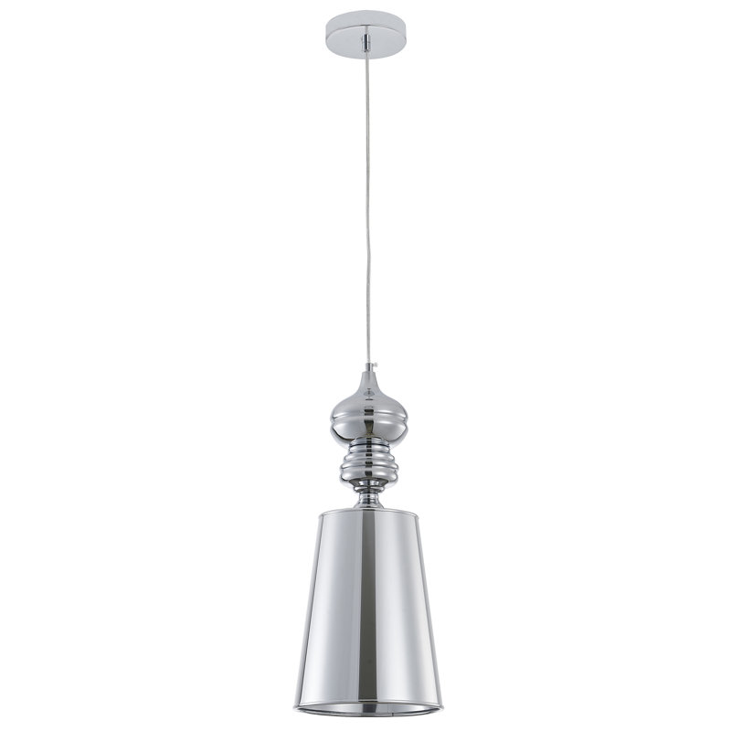 Luminaire suspendu en PVC 1 lumière Cravets, Chrome poli