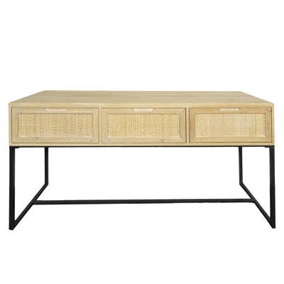 Metal 54 in. Brown Boxed Hall Table