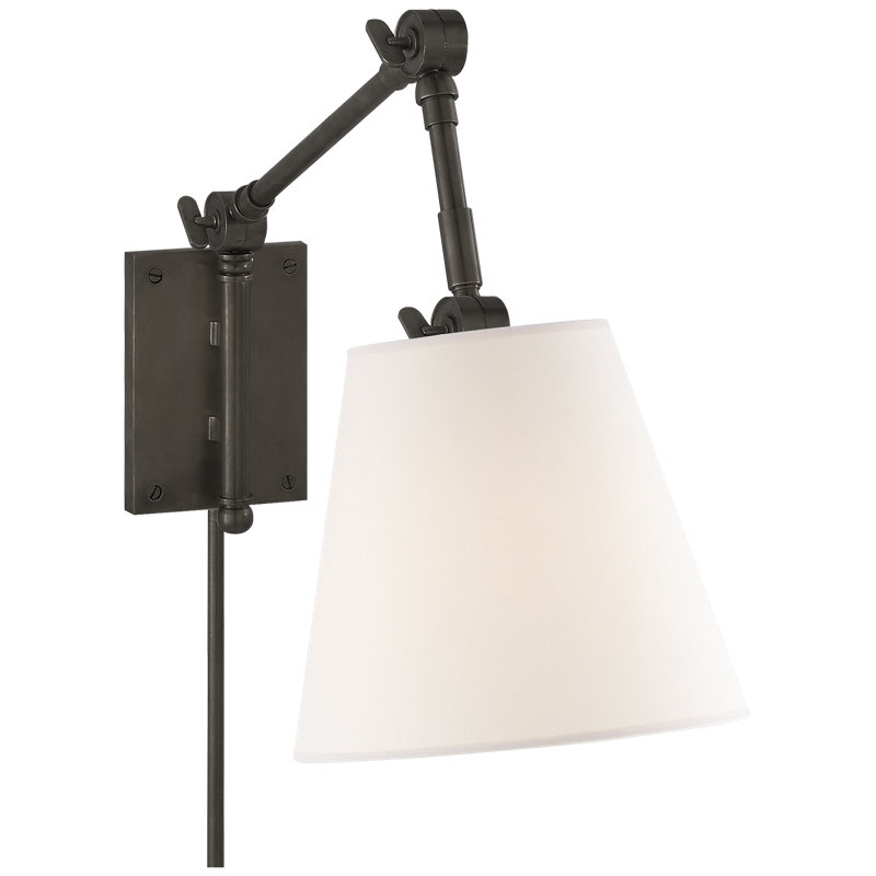 Suzanne Kasler Graves Pivoting Sconce, Bronze, Fabric