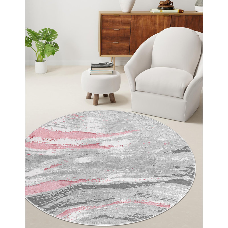 Solid Colour Area Rug, Round 120 cm