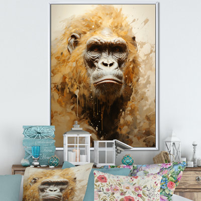 Portrait de gorille beige I sur toile