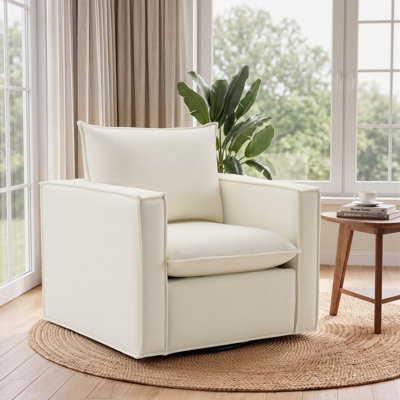 34.2" Wide Upholstered Swivel Accent Armchair
