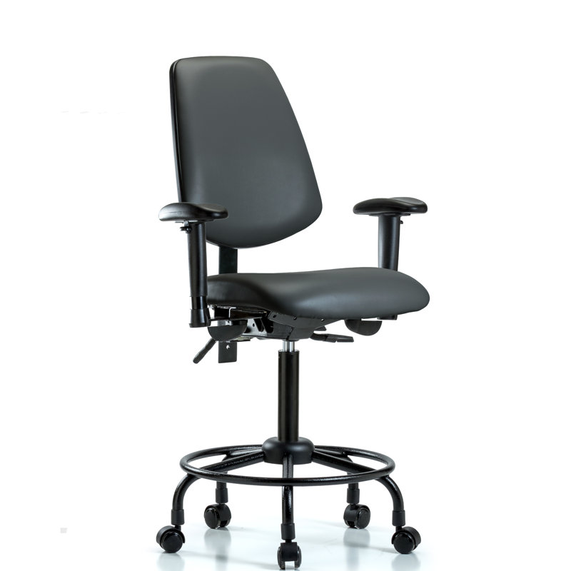 Latrice Vinyl Task Chair, Dark Gray, Yes