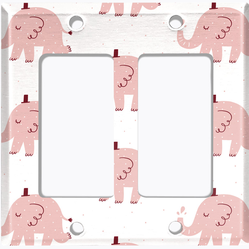 Plaque murale berçante éléphant 2 animaux