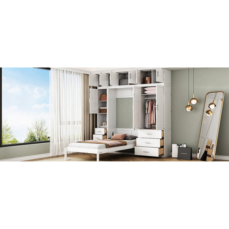 Lit simple avec armoires de rangement - Économisez de l'espace dans votre chambre à coucher