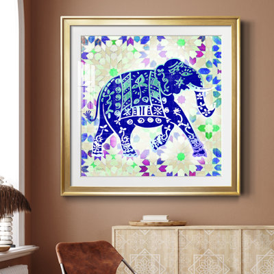 Painted Elephant I - Peinture encadrée