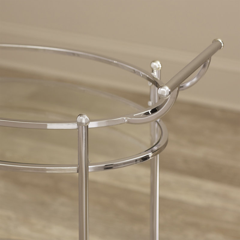 Agnuni Chrome and Glass Bar Cart