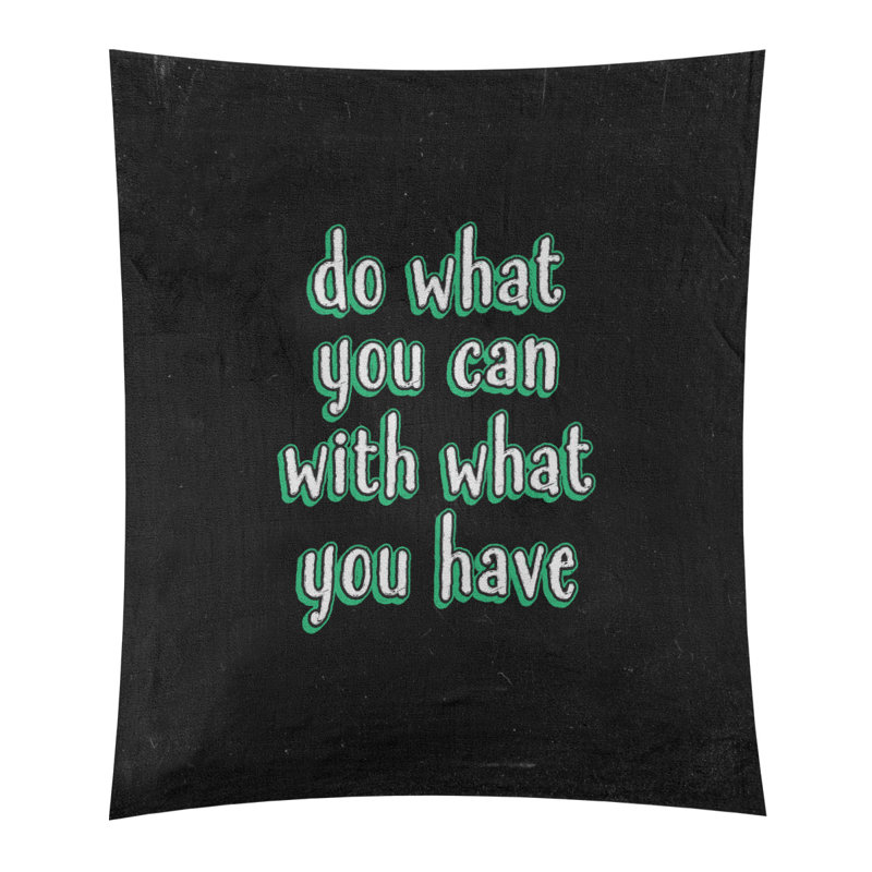Polyester fait ce que vous pouvez citer tableau noir tapisserie, H 27,5 po x l 37,5 po, Vert