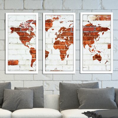 Another Brick in The Wall"" by Jodi 3 Piece Framed Graphic Art Set -  Picture Perfect International, 704-2326-1224