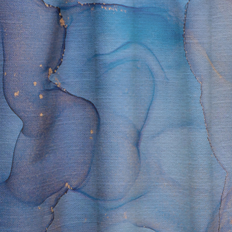 Panneau de rideau simple semi-diaphane avec passe-tringle Abstract, Bleu / mauve, L 52 po x L 120 po