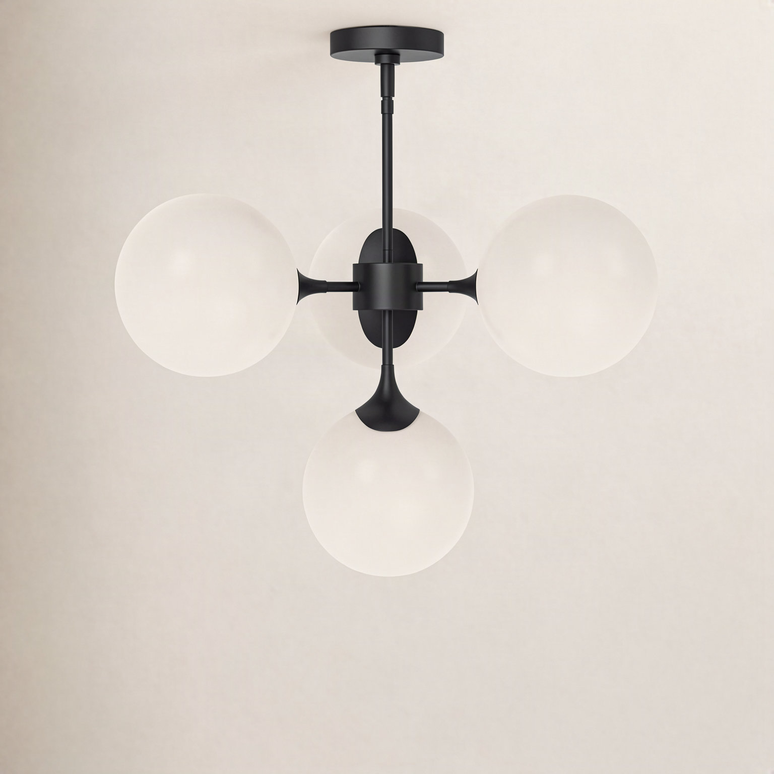 Nedra 4 - Light Chandelier, Matte Black