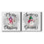 Bonhomme de neige «Merry Christmas» - ensemble de 2 reproductions sur toiles tendues-2079427103