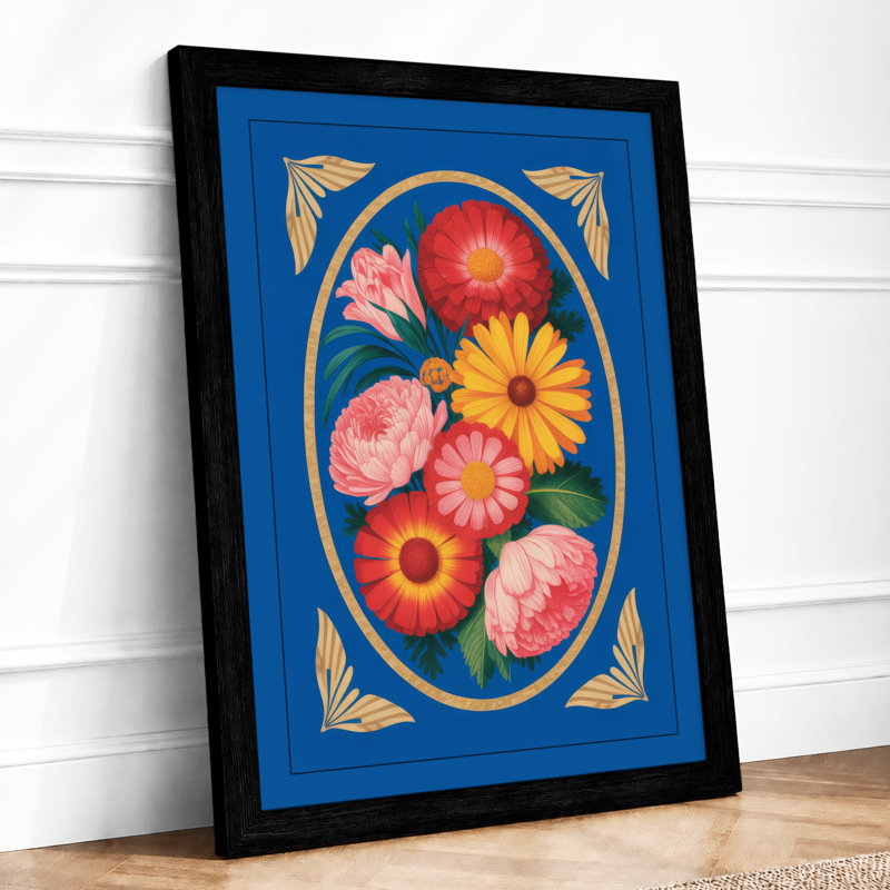 Framed Floral Arrangement Botanical - Print, A1 - 84.1 x 59.4 cm, Black