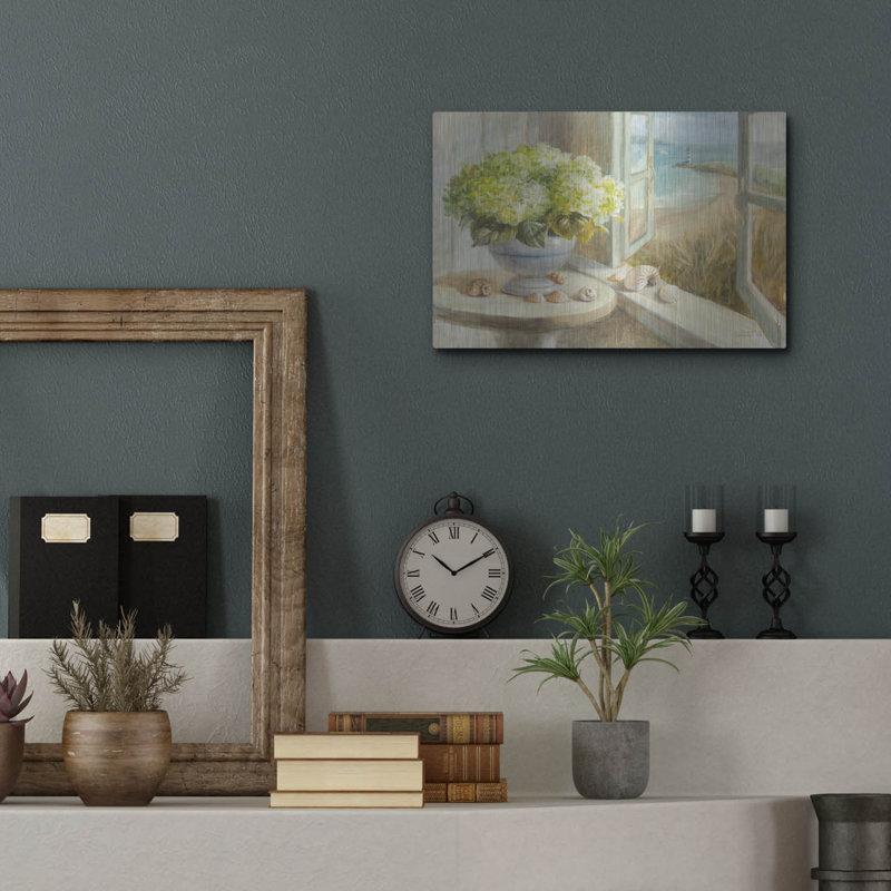  'Yellow Coastal Hydrangea' by Danhui Nai Metal Wall Art, 12" H x 16" W