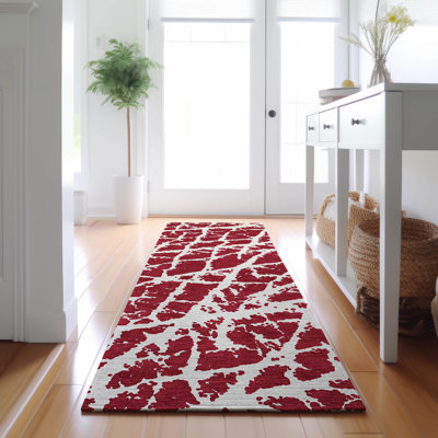 Premium Machine Washable Cerrito AMF501 Red Rug