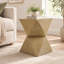 Table d'appoint en béton naturel de 36,6 cm (14,39 po) avec symétrie prismatique et texture lisse à grain de bois