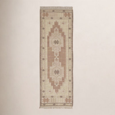 Damaris Orange Brown Hand-Woven Oriental Wool Rug