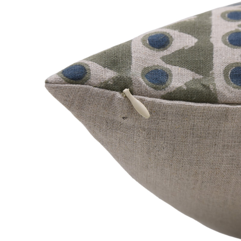 Housses de coussin en lin pur à motif de Fab Fabine (lune de montagne, bleu), H 18 po x l 18 po
