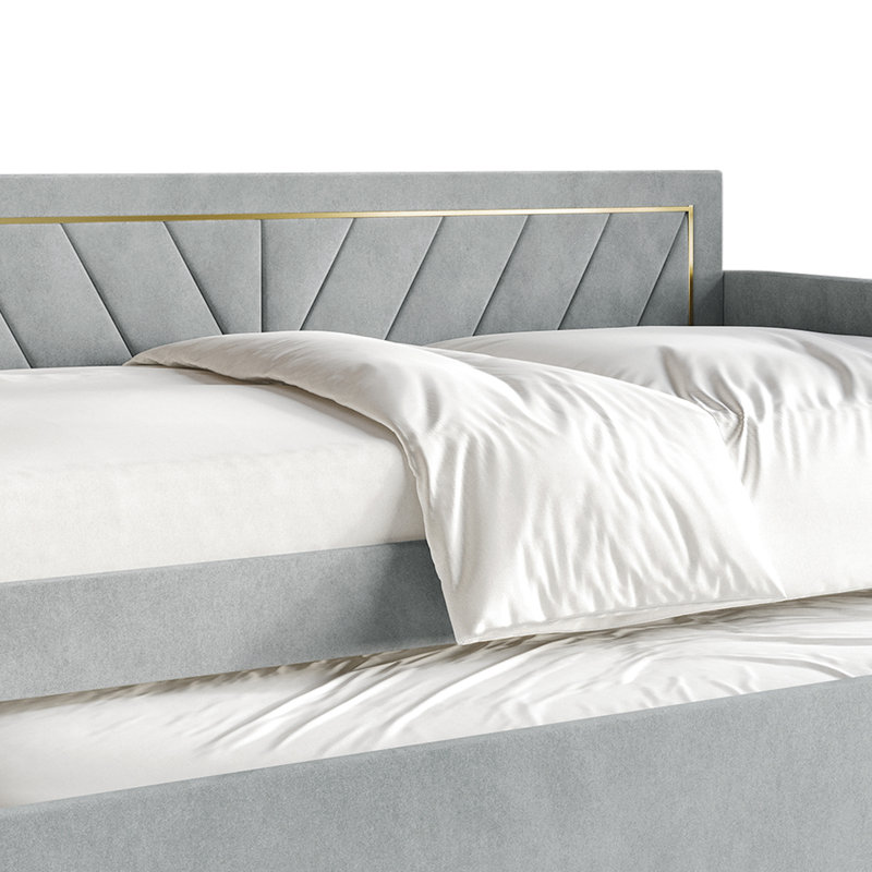 Lit de jour simple avec couchette Kyliejo, gris