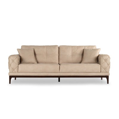 86.6'' Leather Convertible Sofa