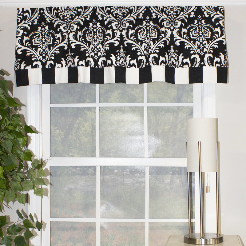 Cantonnière damassé l 50 "Damore, Noir
