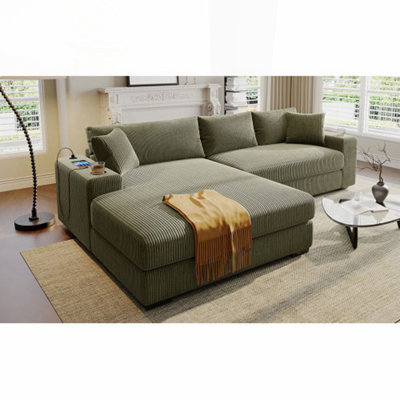 Grand canapé modulaire avec coussins épais Mirod