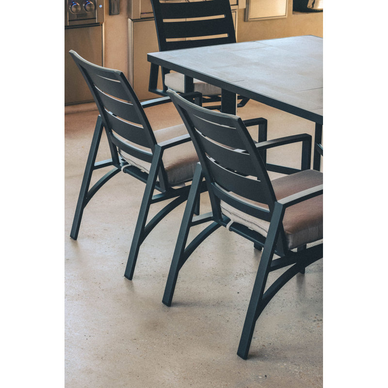 Arc Outdoor Dining Armchair, Graphite, Sterling Alpaca