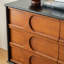 Armoire à 6 tiroirs en bois massif noir et brun