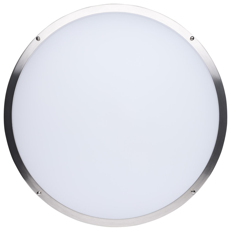 Norrine LED 24 Inch Round Flush Mount 27K/3K/35K/4K/5K CCT Selectable, Brushed Nickel