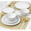 Waterside 12pc Platinum Rim Porcelain Dinner Set
