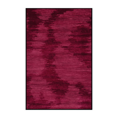 Machine Washable Abstract Red Area Rug