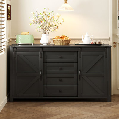 55" Wide 2 - Door 4 - Drawer Credenza Office Storage Cabinet by Ophelia & Co.