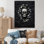 Masque tribal africain noir et blanc V sur toile