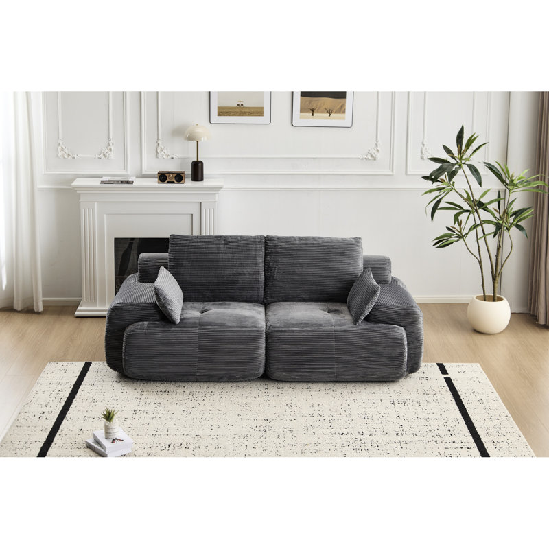 Pour animaux de compagnie, 2 places, velours côtelé, mousse à mémoire de forme, comprimé, salon, gris, sans assemblage, traversins haute densité, mousse de velours côtelé à agencement flexible très profond pour les zones, rembourrage de qualité, personnalisable