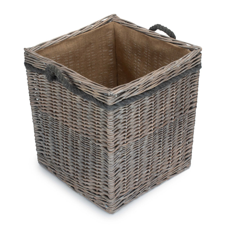 Anastacia Wicker Log Carrier, 45cm H x 40cm W x 40cm D