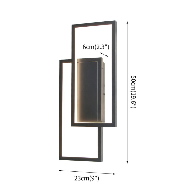 Appliques murales encastrées Antwaan, H 19,6 po x l 9 po x P 2,4 po