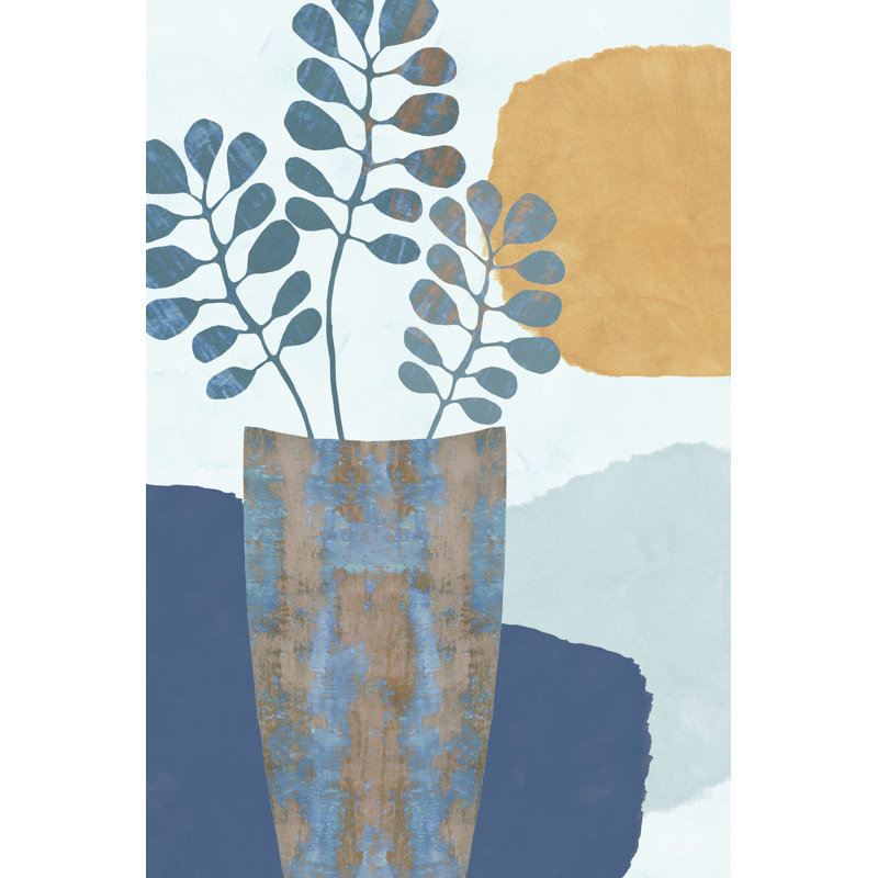 Indigo Yellow Still Life III - Wrapped Canvas Painting, Wrapped Canvas, 76 cm H x 51 cm W