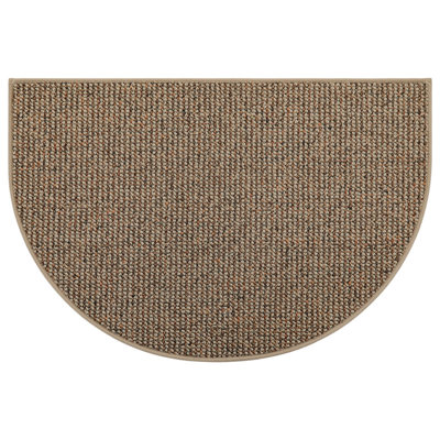 Tapis d'entrée intérieur demi-cercle antidérapant et lavable, au design absorbant discret.