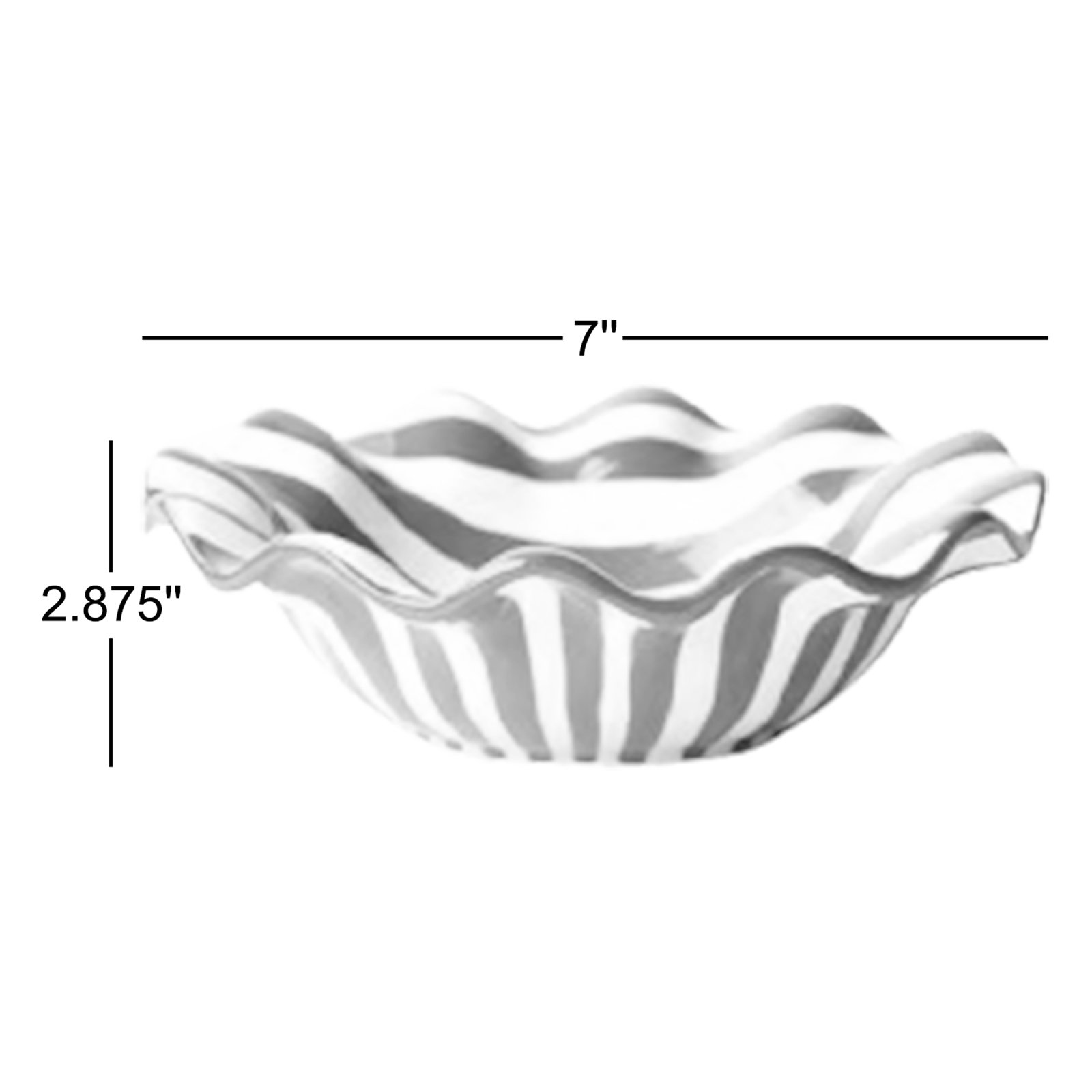 Red Stripe Ruffle Serving Bowl