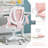 Computer Chairs with Armrest and Footrest Mesh Ergonomic with Adjustable Height Swivel Safe Sit-Locking Casters, Pink-127123289
