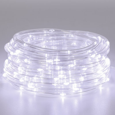 33Ft Solar Christmas Rope Lights Outdoor, 200 Led Cool White Clear Wire Lights With 8 Modes, Waterproof Rope Lights For Fence, Patio, Garden, Yard Decor