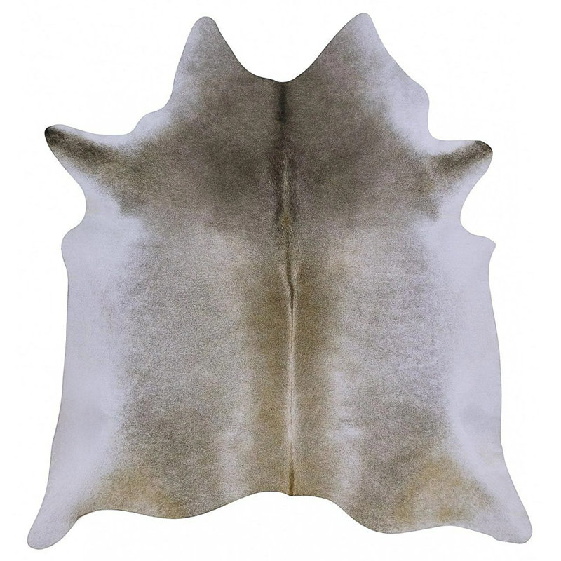 Tapis en cuir de vache Frailey - tapis en cuir véritable gris Palomino, parfait pour un décor rustique ou moderne