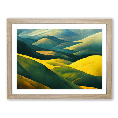 Spring Meadow Landscape View - Framed Print