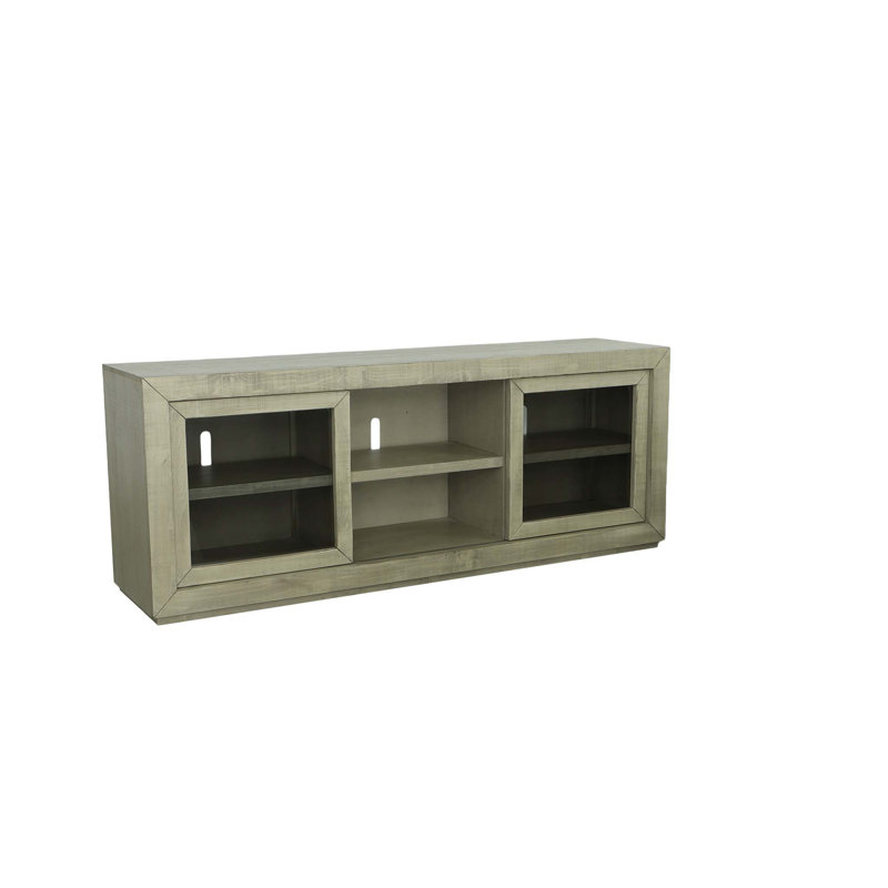 Palisades 82'' Stone Gray-Beige Pine TV Console