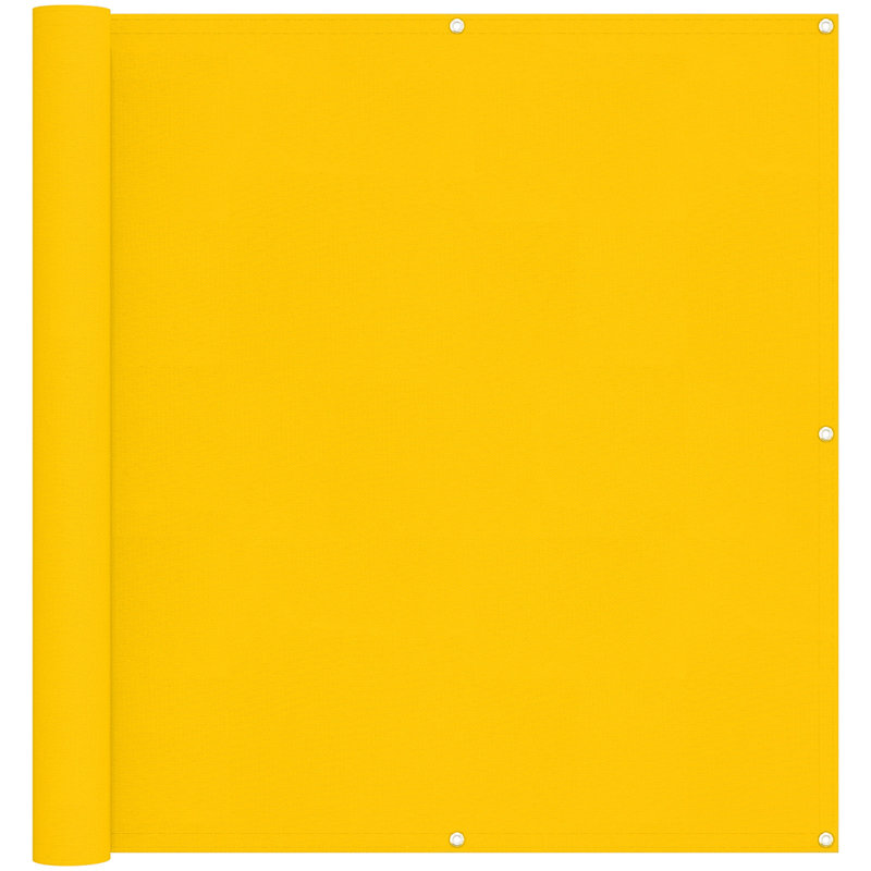 Vidaxl Balcony Screen Oxford Fabric Outdoor Privacy Garden Terrace Durable, 110cm H x 700cm W, Yellow