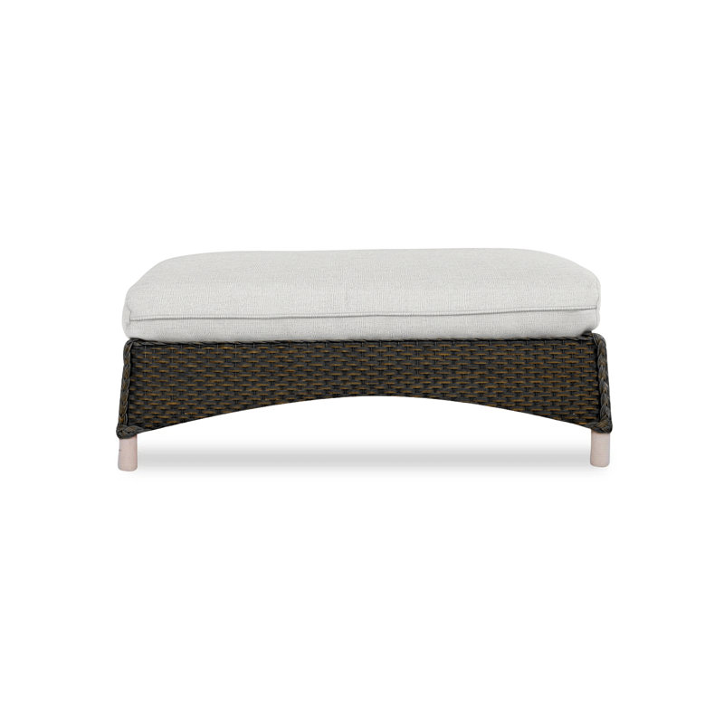 Mandalay Outdoor Ottoman, Decorline Navy, Mink